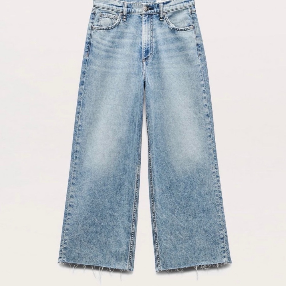 rag & bone Sky Blue Wide Leg Jeans